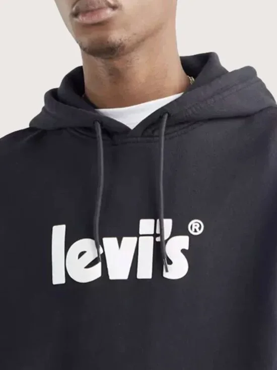 Levi's Relaxed Graphic Hoodie in Caviar - Brand New - Size S - Picture 3 of 7